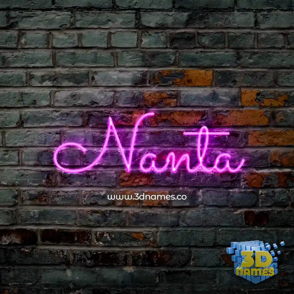 nanta in Pink Neon style - 3D name wallpaper