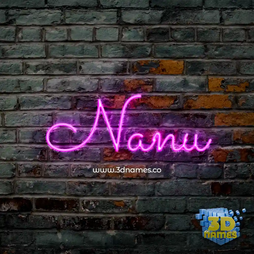 nanu in Pink Neon style - 3D name wallpaper