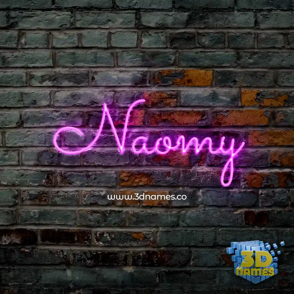 naomy in Pink Neon style - 3D name wallpaper
