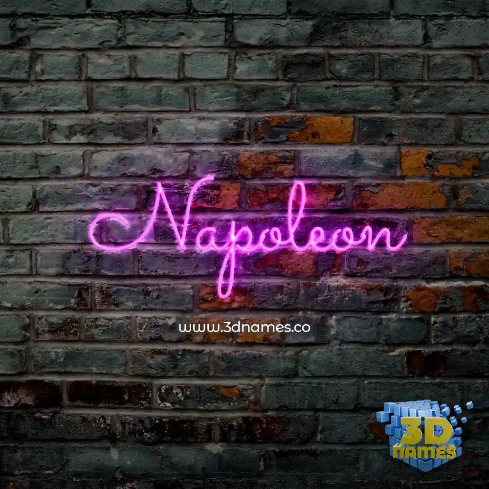 napoleon in Pink Neon style - 3D name wallpaper
