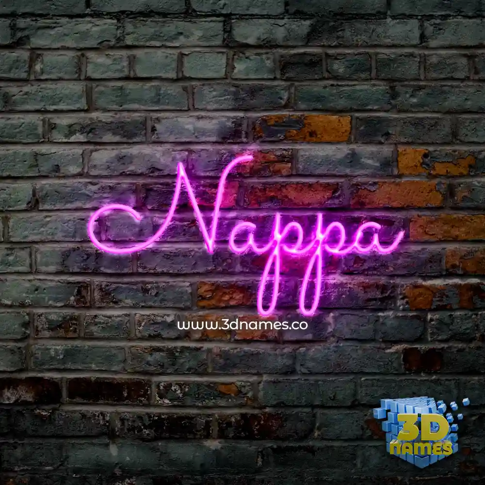 nappa in Pink Neon style - 3D name wallpaper