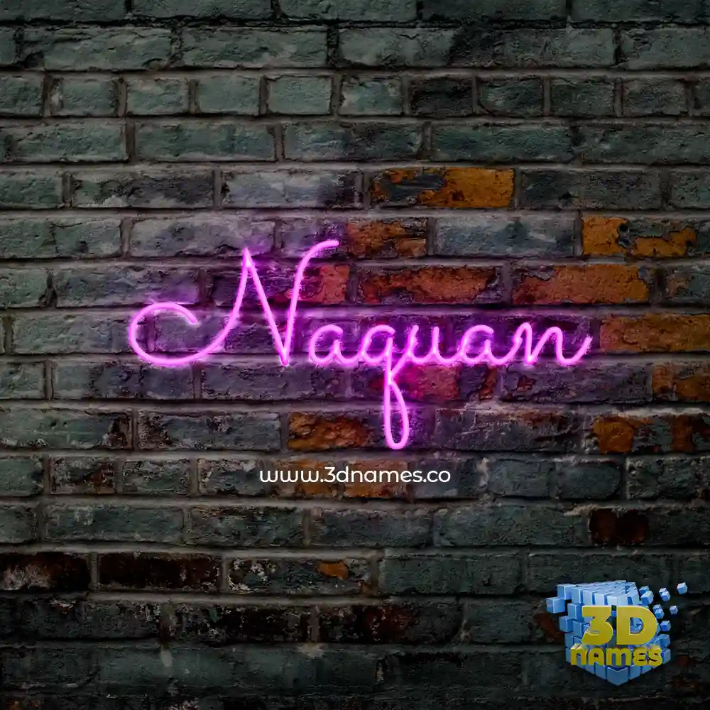 naquan in Pink Neon style - 3D name wallpaper