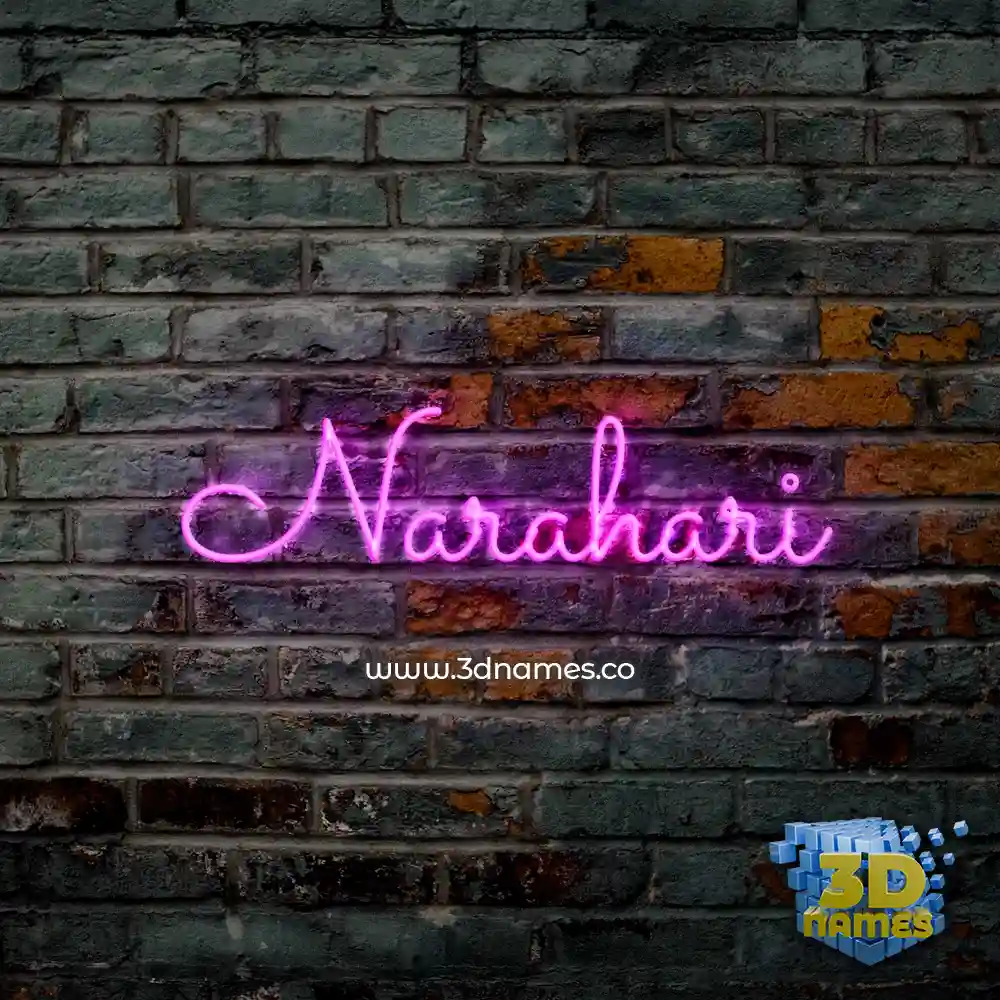 narahari in Pink Neon style - 3D name wallpaper