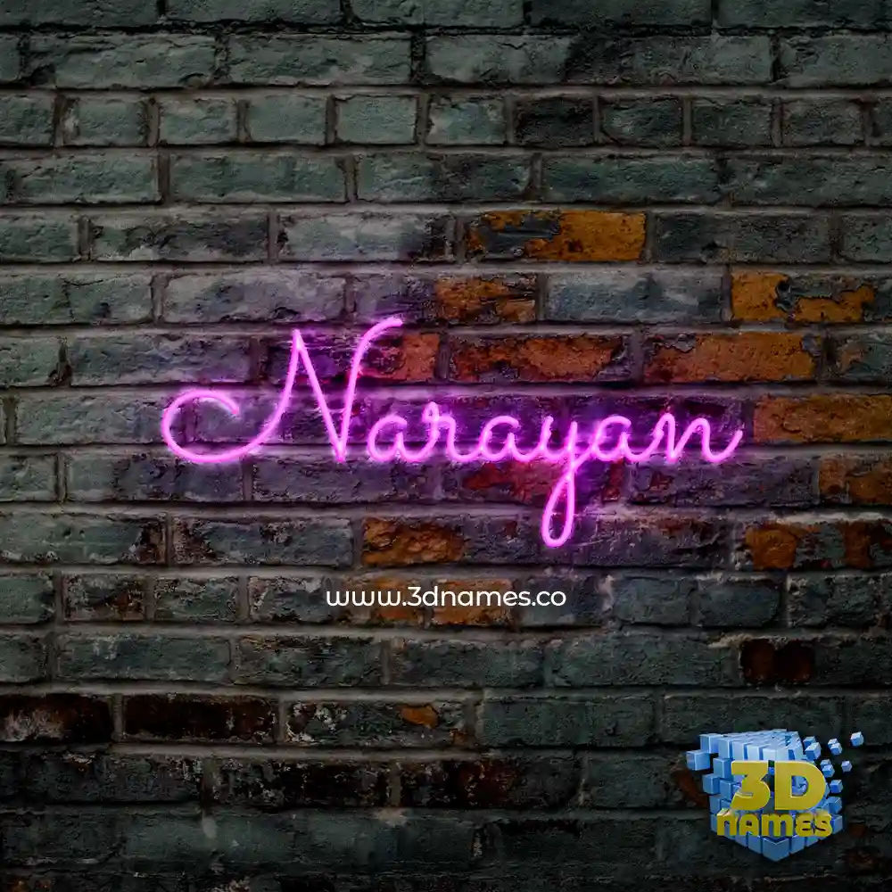 narayan in Pink Neon style - 3D name wallpaper