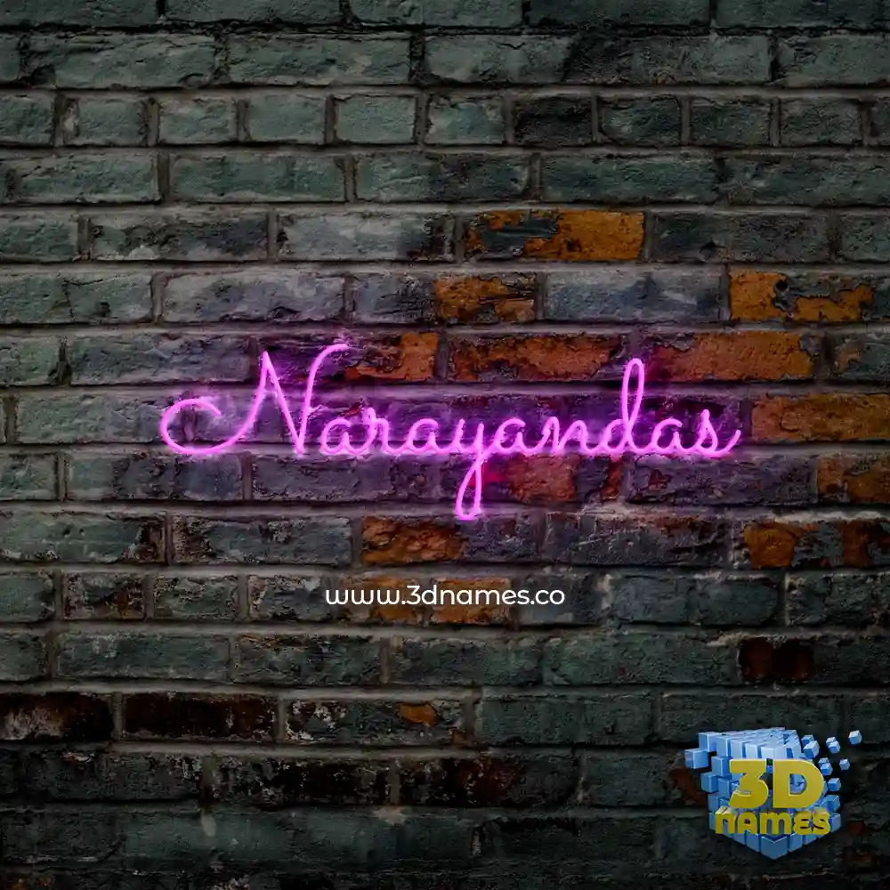 narayandas in Pink Neon style - 3D name wallpaper
