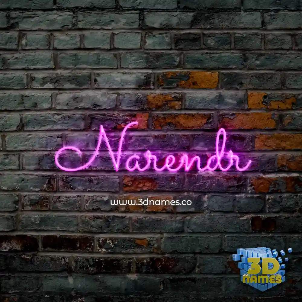 narendr in Pink Neon style - 3D name wallpaper