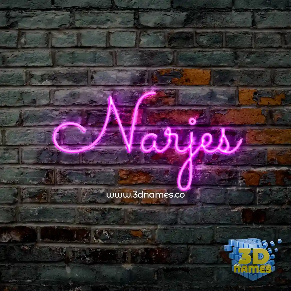 narjes in Pink Neon style - 3D name wallpaper