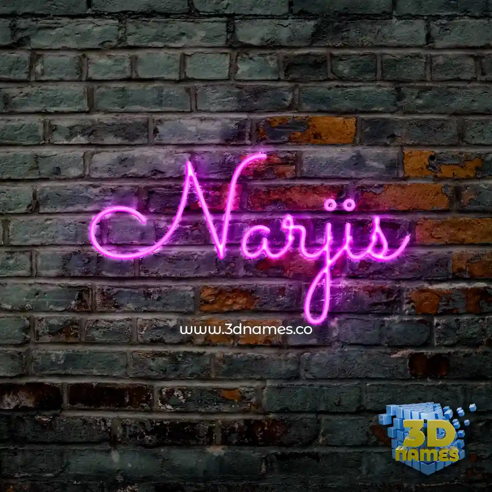 narjis in Pink Neon style - 3D name wallpaper