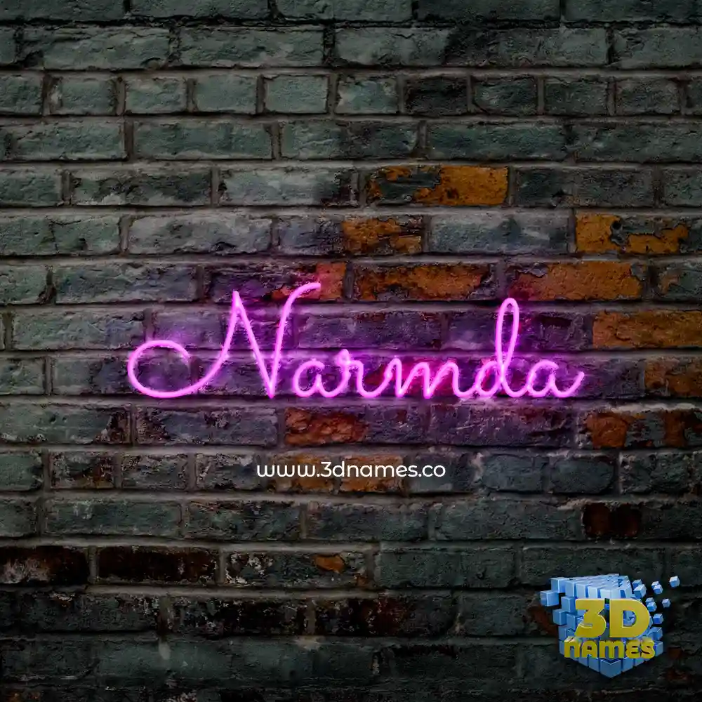 narmda in Pink Neon style - 3D name wallpaper