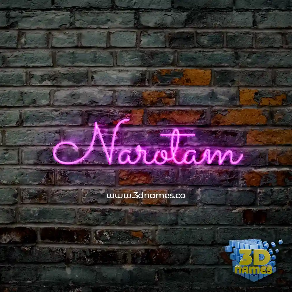 narotam in Pink Neon style - 3D name wallpaper