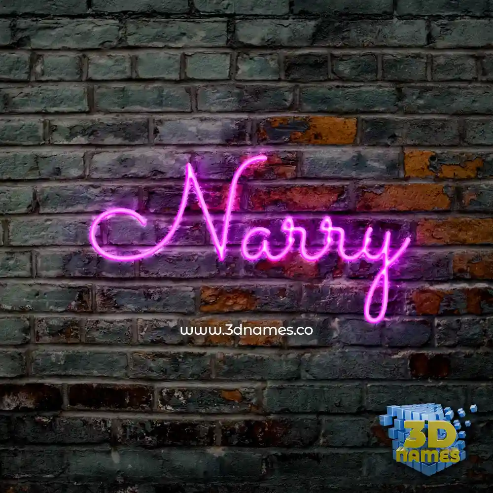 narry in Pink Neon style - 3D name wallpaper