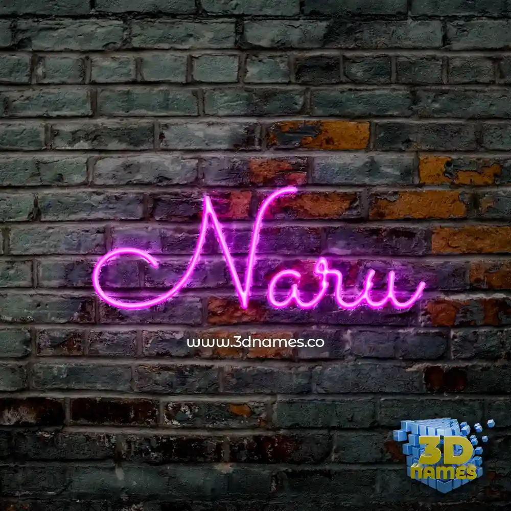 naru in Pink Neon style - 3D name wallpaper