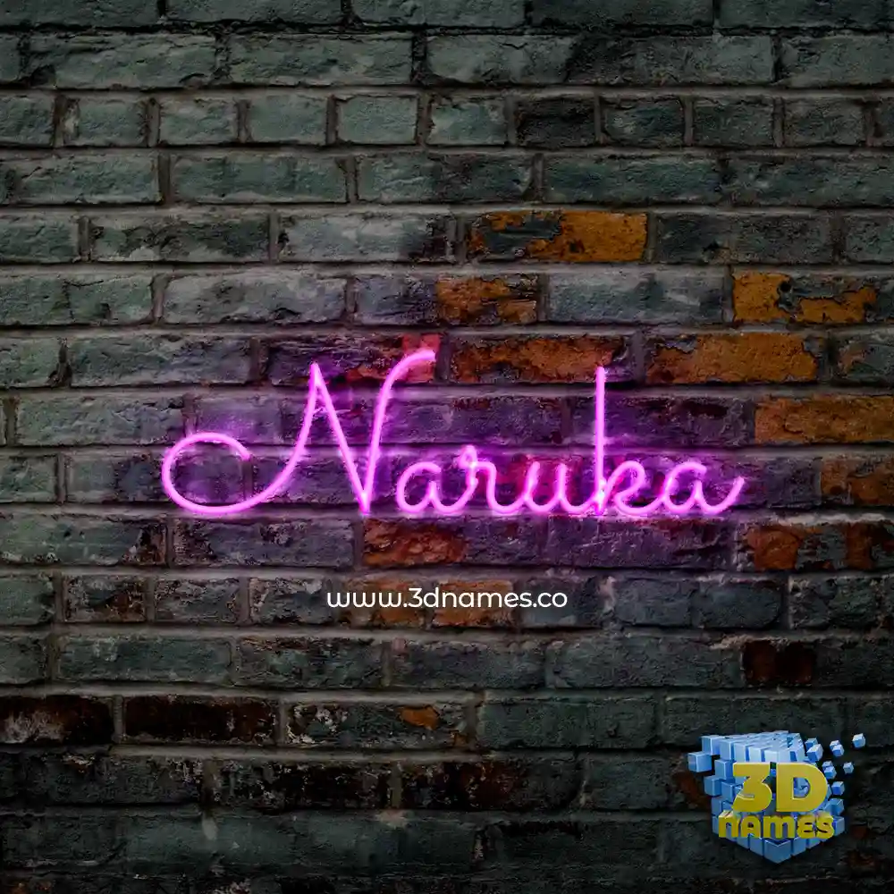naruka in Pink Neon style - 3D name wallpaper