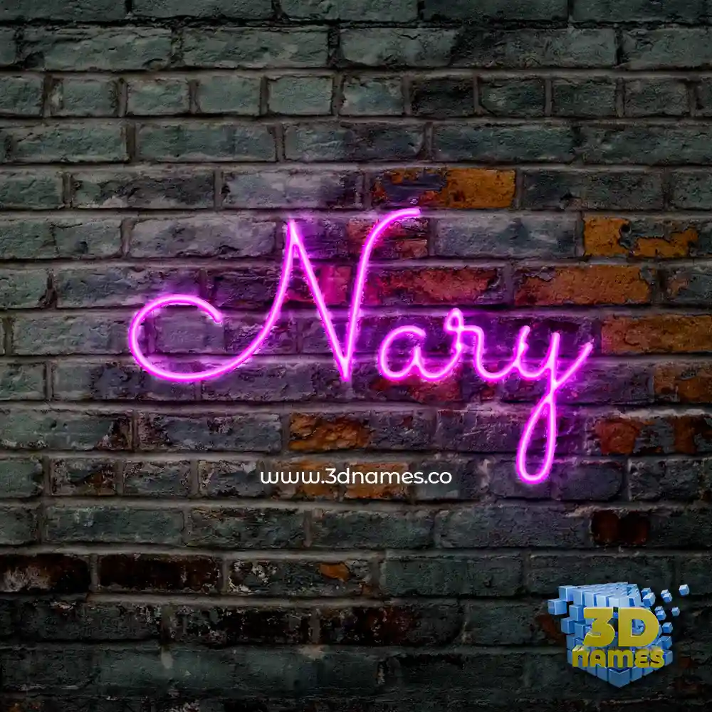 nary in Pink Neon style - 3D name wallpaper