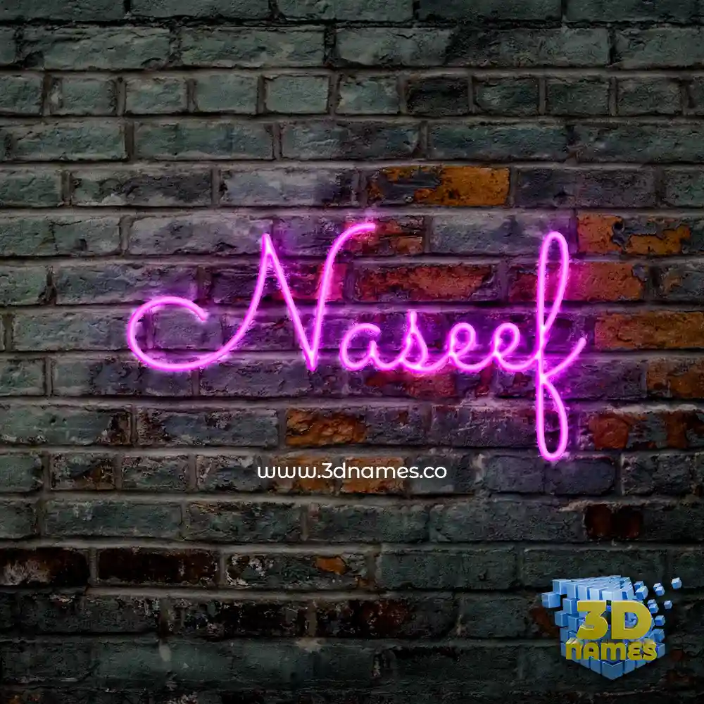 naseef in Pink Neon style - 3D name wallpaper