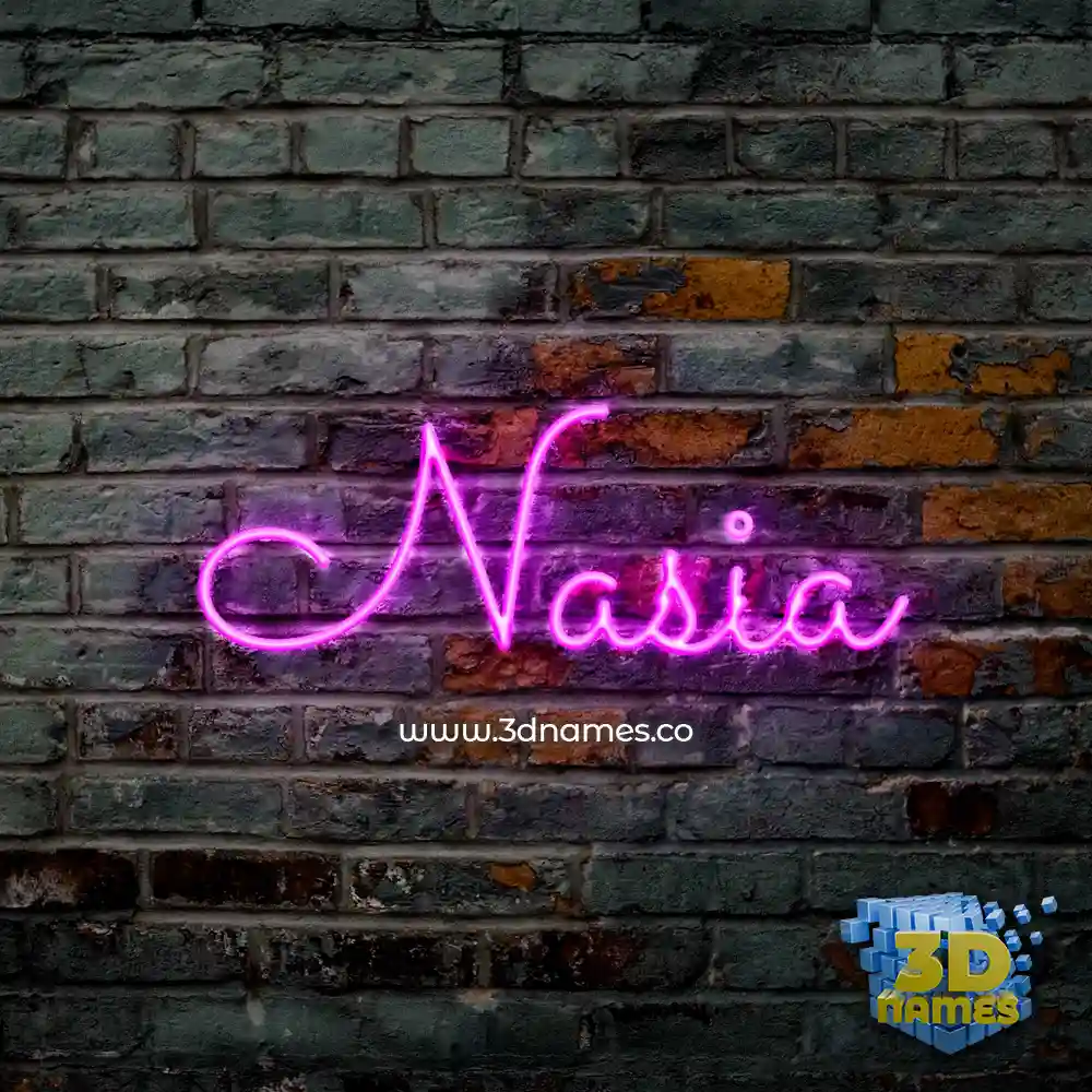 nasia in Pink Neon style - 3D name wallpaper