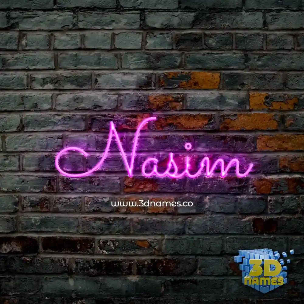 nasim in Pink Neon style - 3D name wallpaper