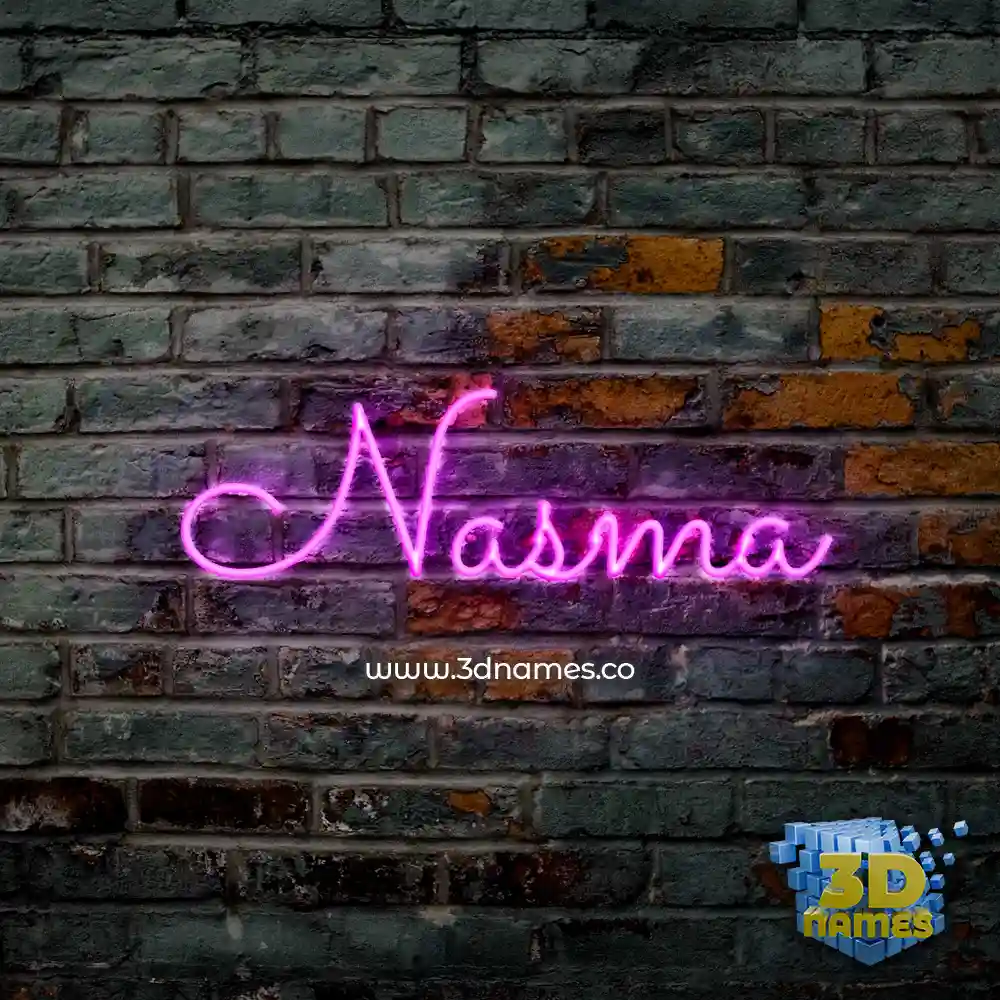 nasma in Pink Neon style - 3D name wallpaper