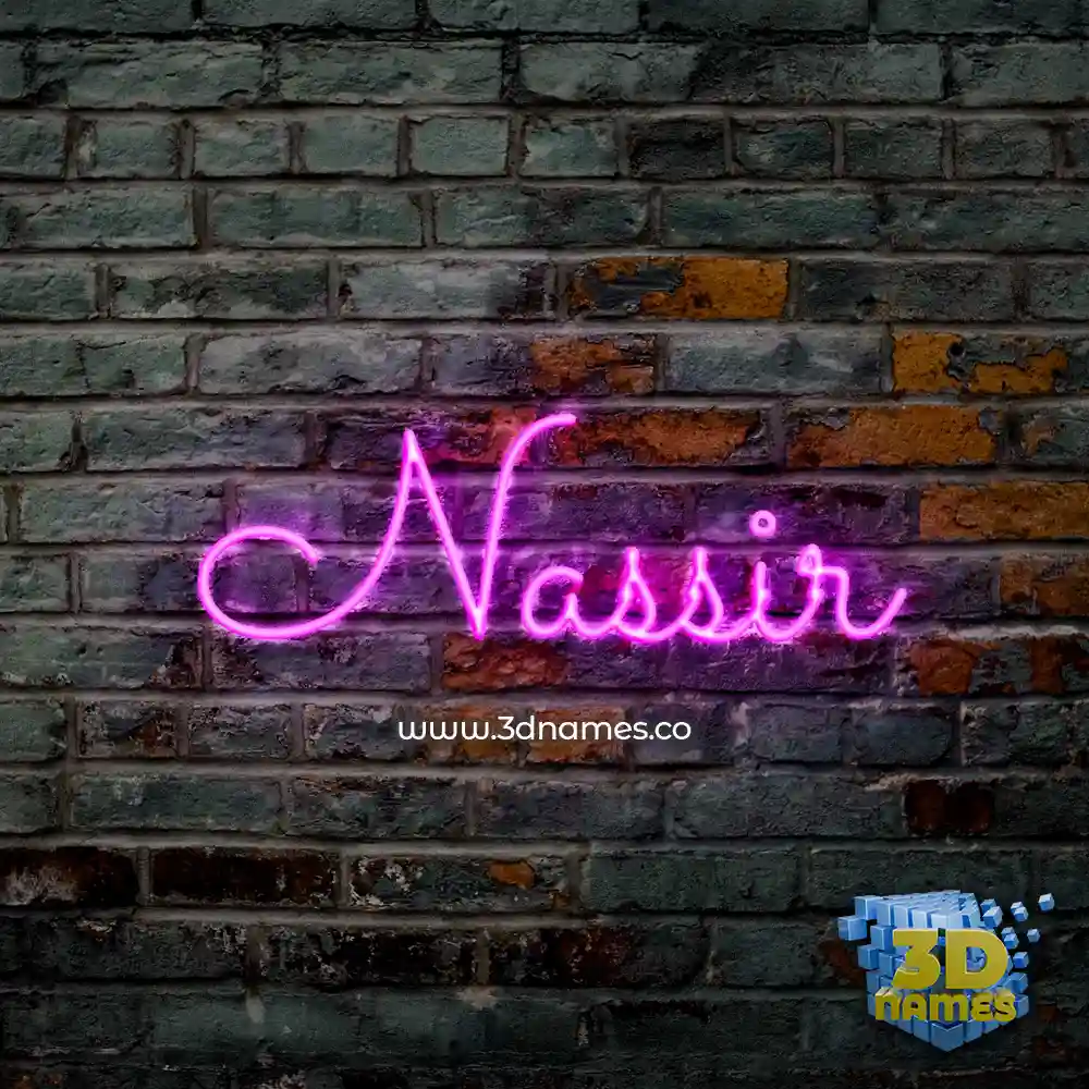 nassir in Pink Neon style - 3D name wallpaper