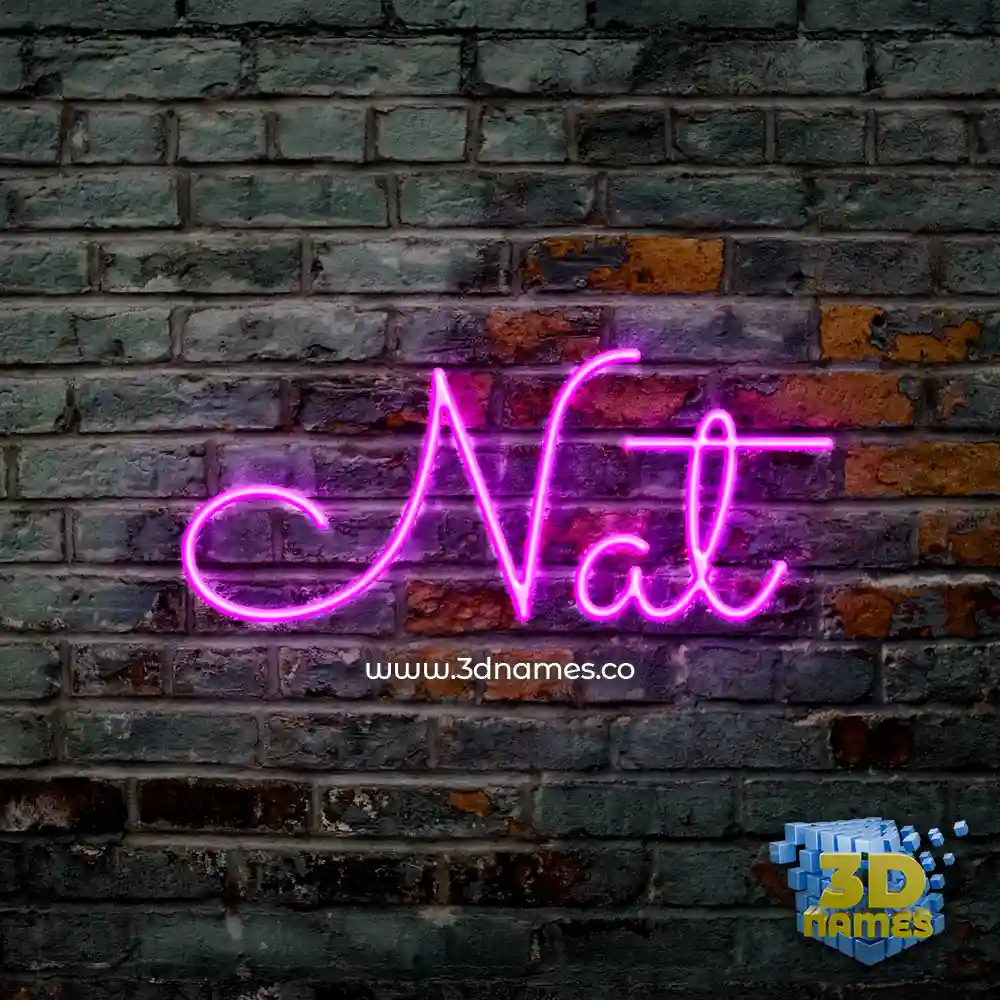 nat in Pink Neon style - 3D name wallpaper