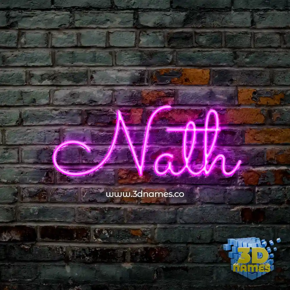 nath in Pink Neon style - 3D name wallpaper