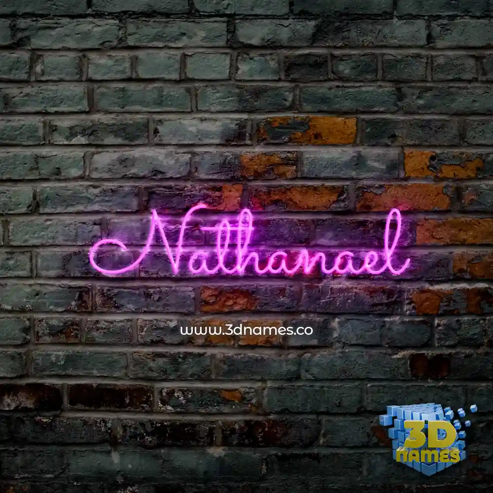 nathanael in Pink Neon style - 3D name wallpaper
