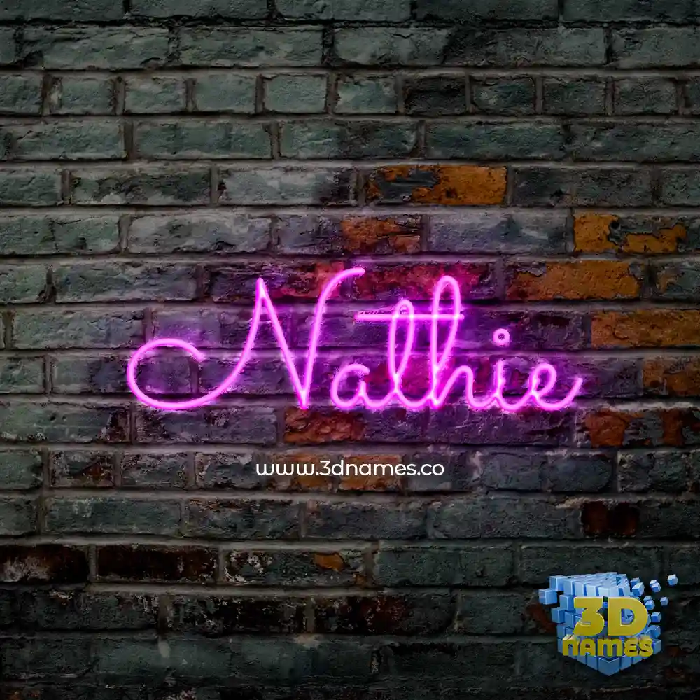 nathie in Pink Neon style - 3D name wallpaper