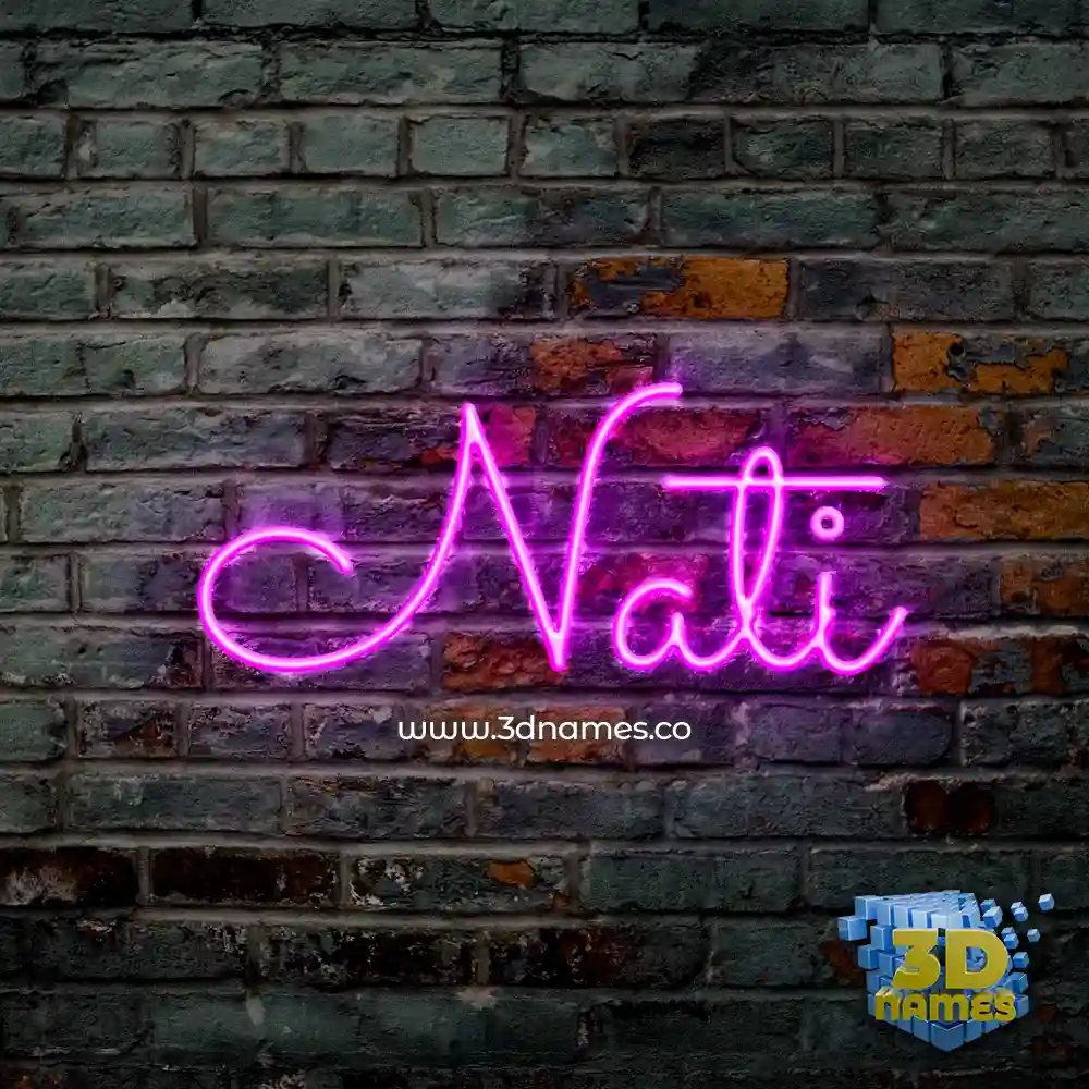 nati in Pink Neon style - 3D name wallpaper
