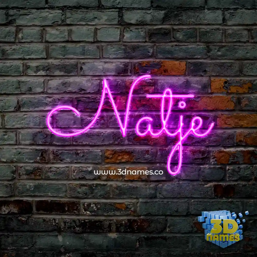 natje in Pink Neon style - 3D name wallpaper