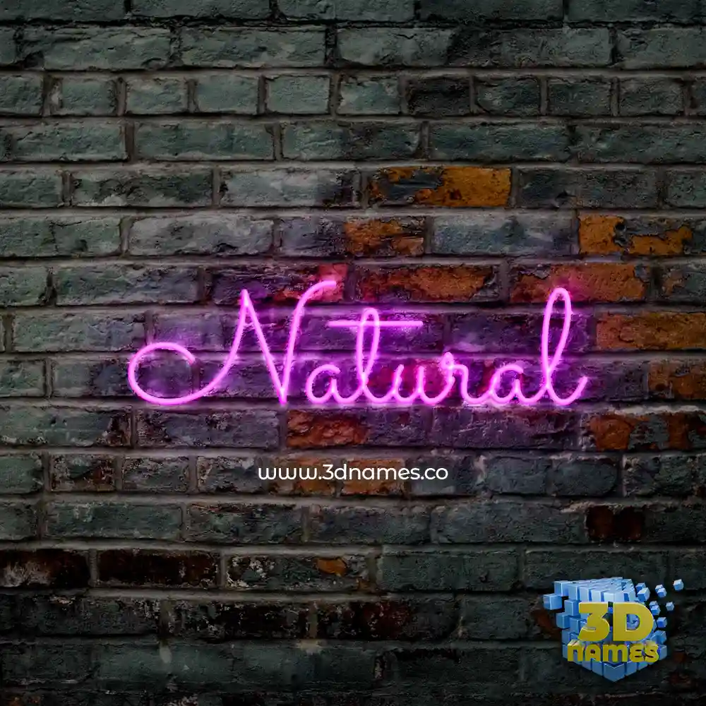 natural in Pink Neon style - 3D name wallpaper