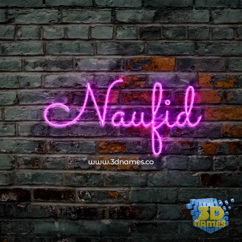 naufid in Pink Neon style - 3D name wallpaper