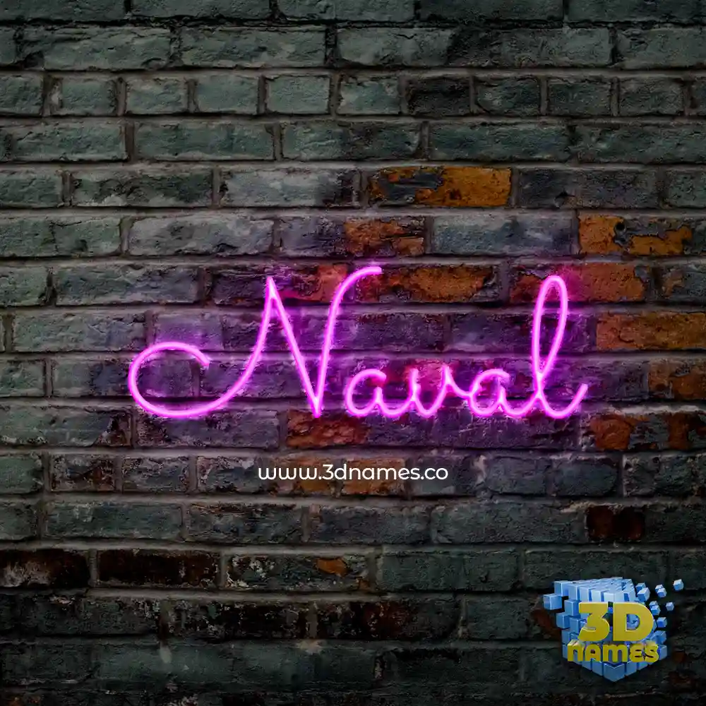 naval in Pink Neon style - 3D name wallpaper