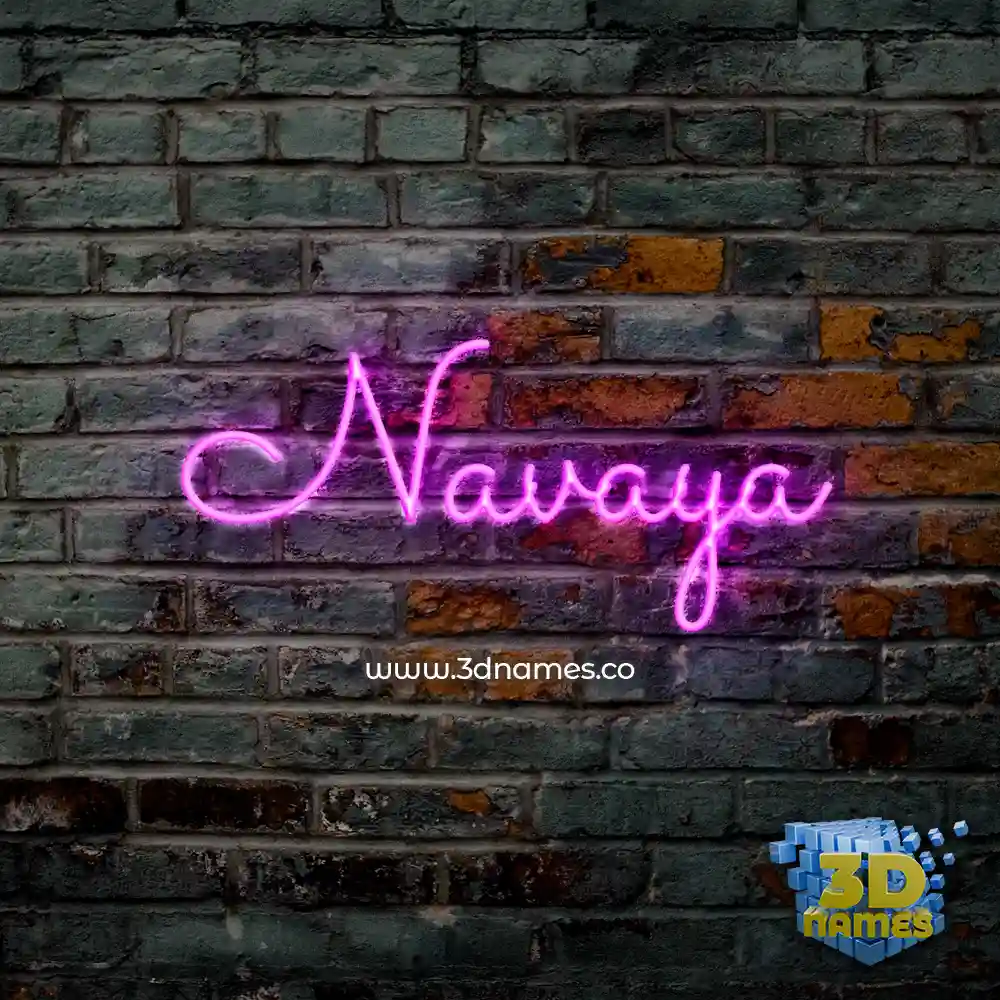 navaya in Pink Neon style - 3D name wallpaper