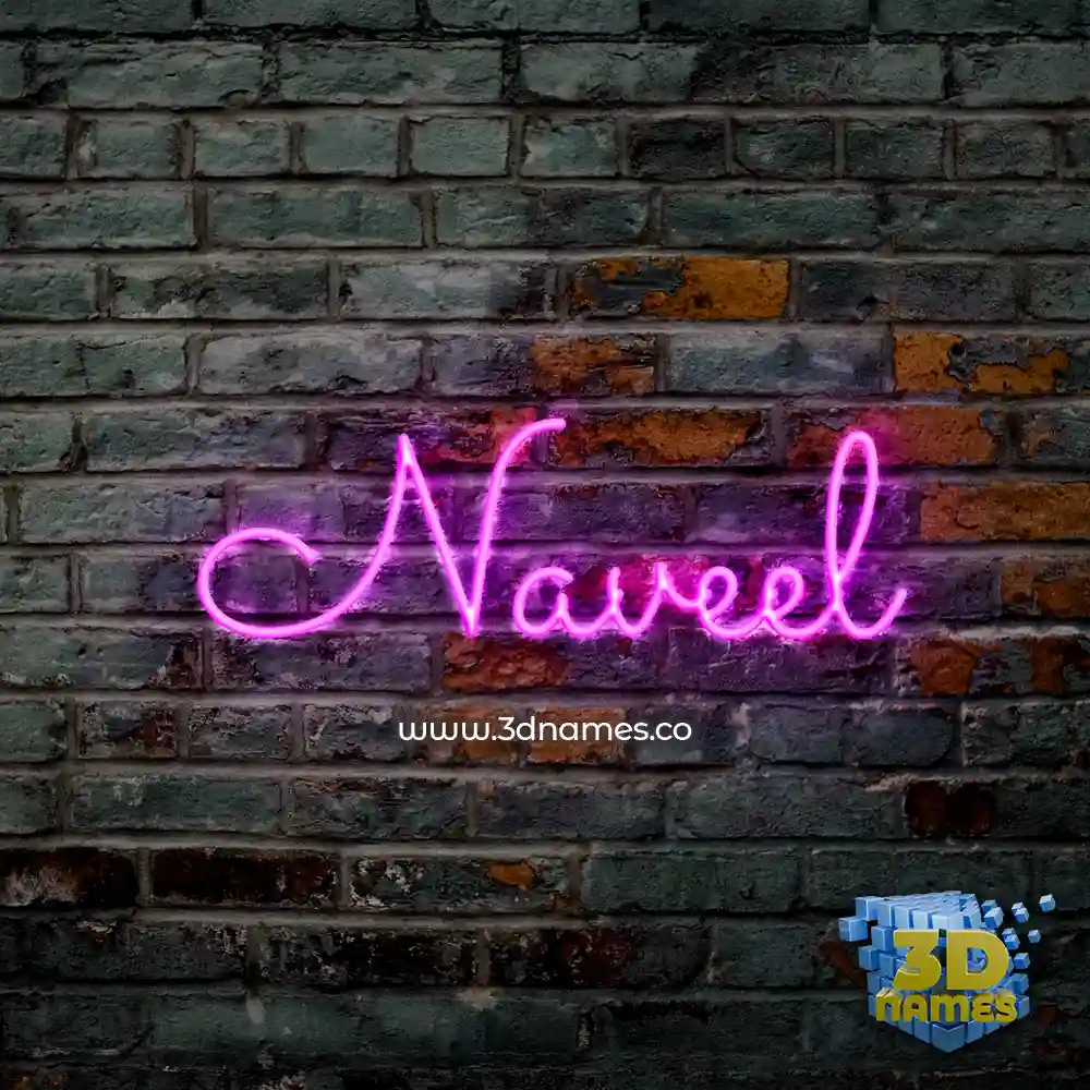naveel in Pink Neon style - 3D name wallpaper