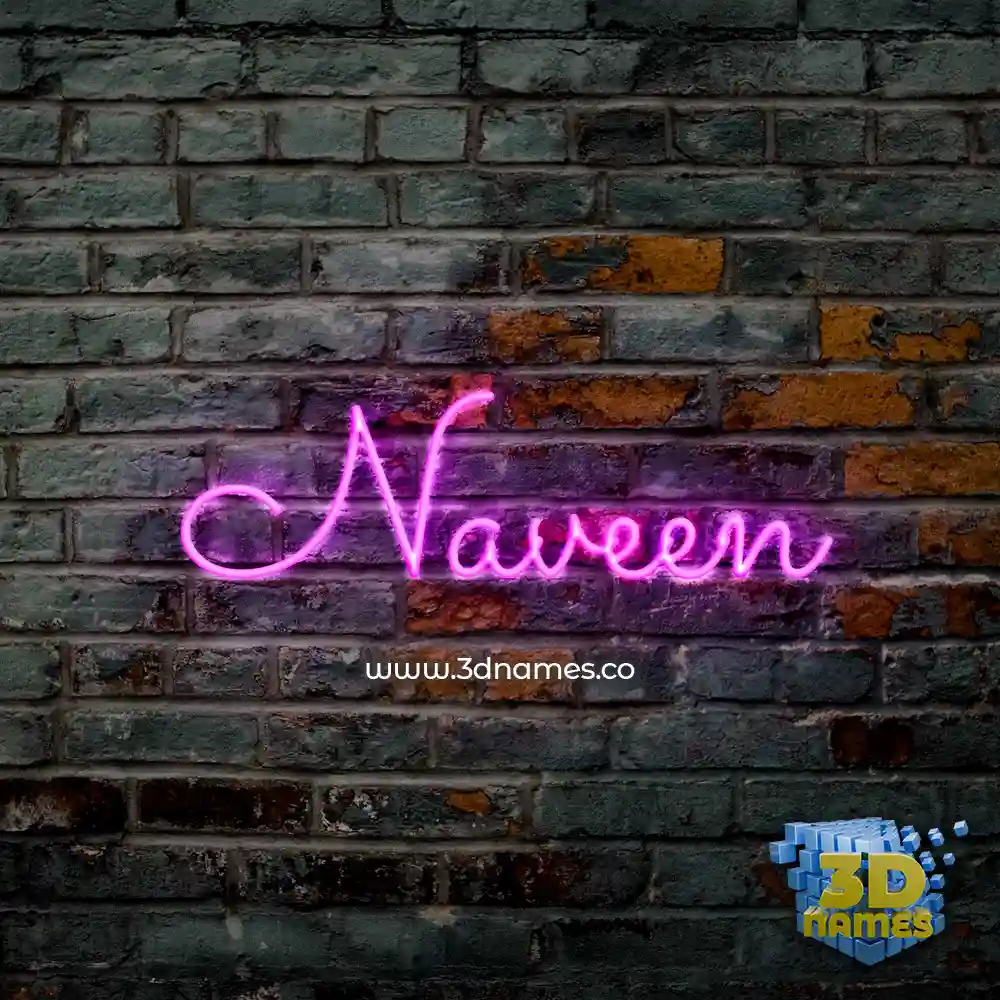 naveen in Pink Neon style - 3D name wallpaper