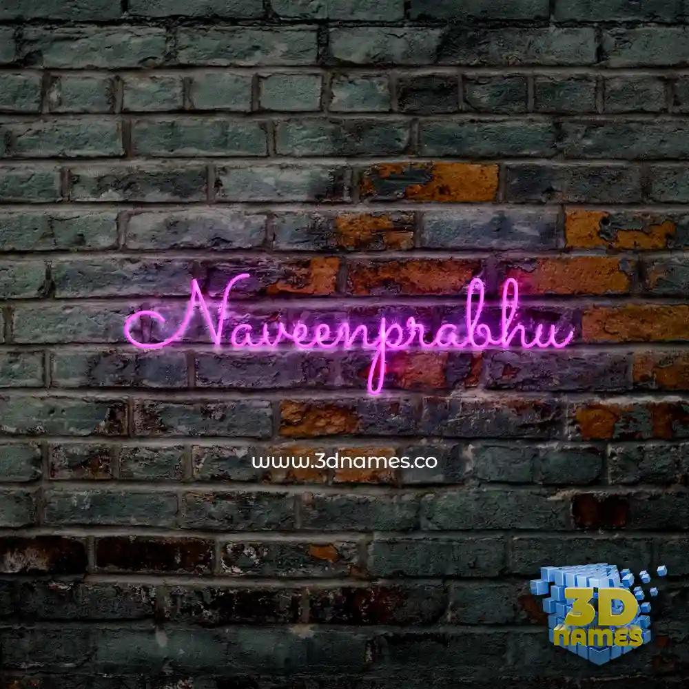 naveenprabhu in Pink Neon style - 3D name wallpaper