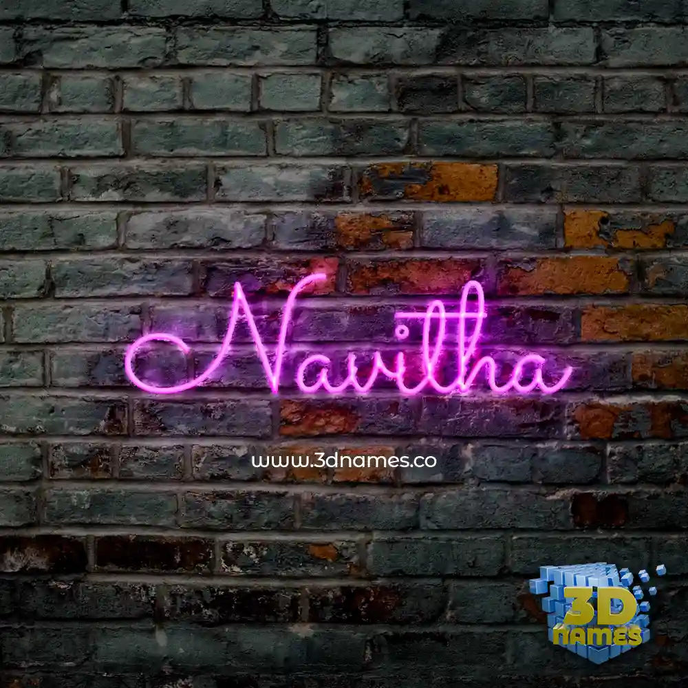 navitha in Pink Neon style - 3D name wallpaper