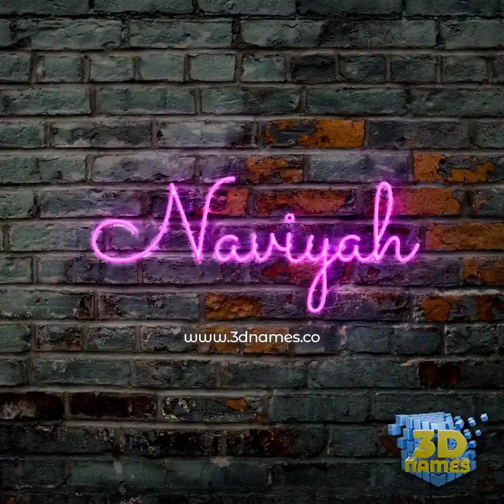 naviyah in Pink Neon style - 3D name wallpaper