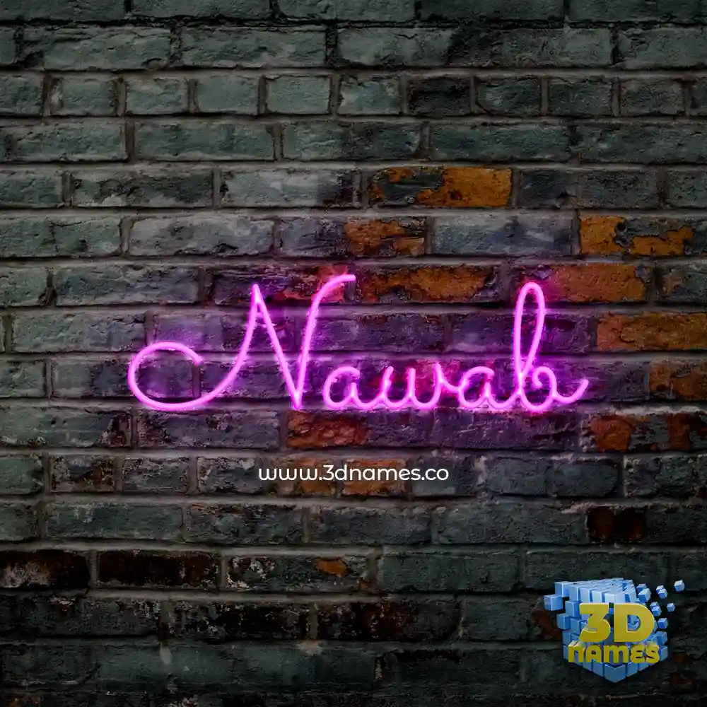nawab in Pink Neon style - 3D name wallpaper