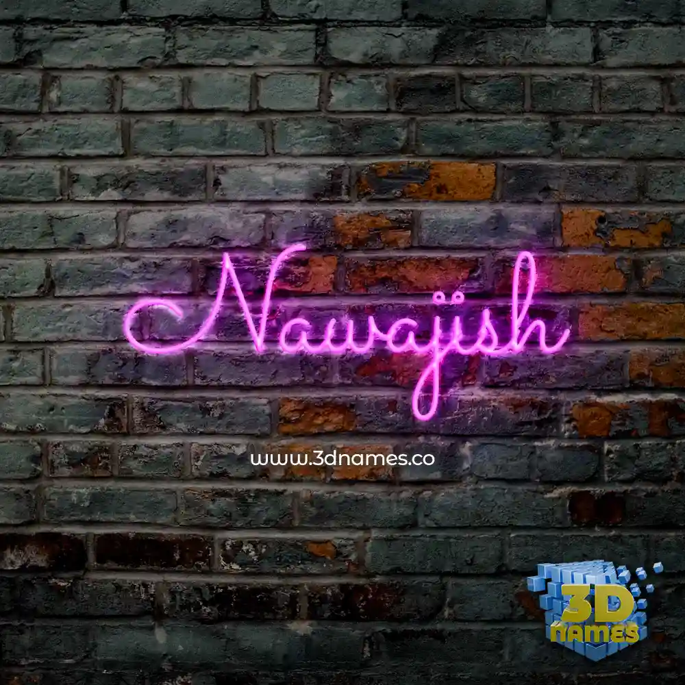 nawajish in Pink Neon style - 3D name wallpaper