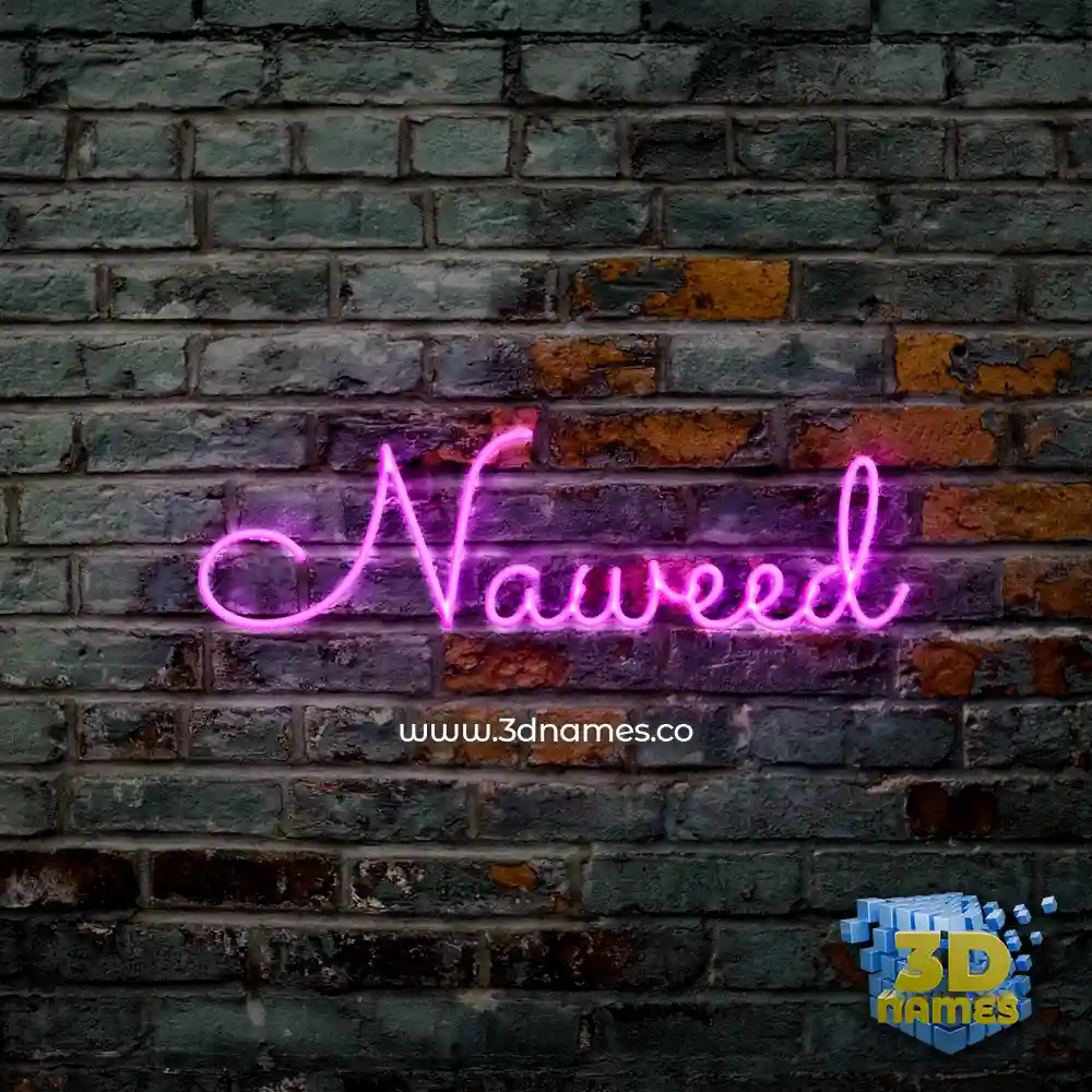 naweed in Pink Neon style - 3D name wallpaper