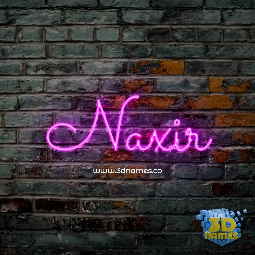 naxir in Pink Neon style - 3D name wallpaper