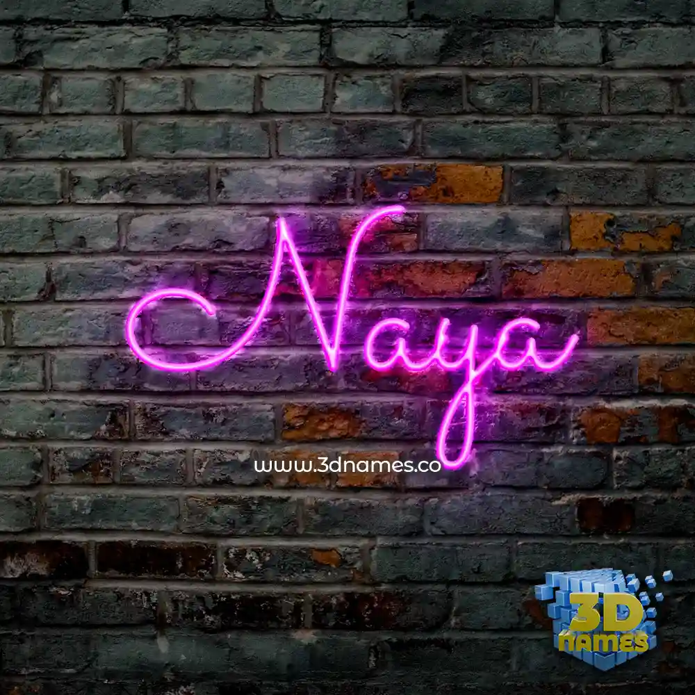 naya in Pink Neon style - 3D name wallpaper