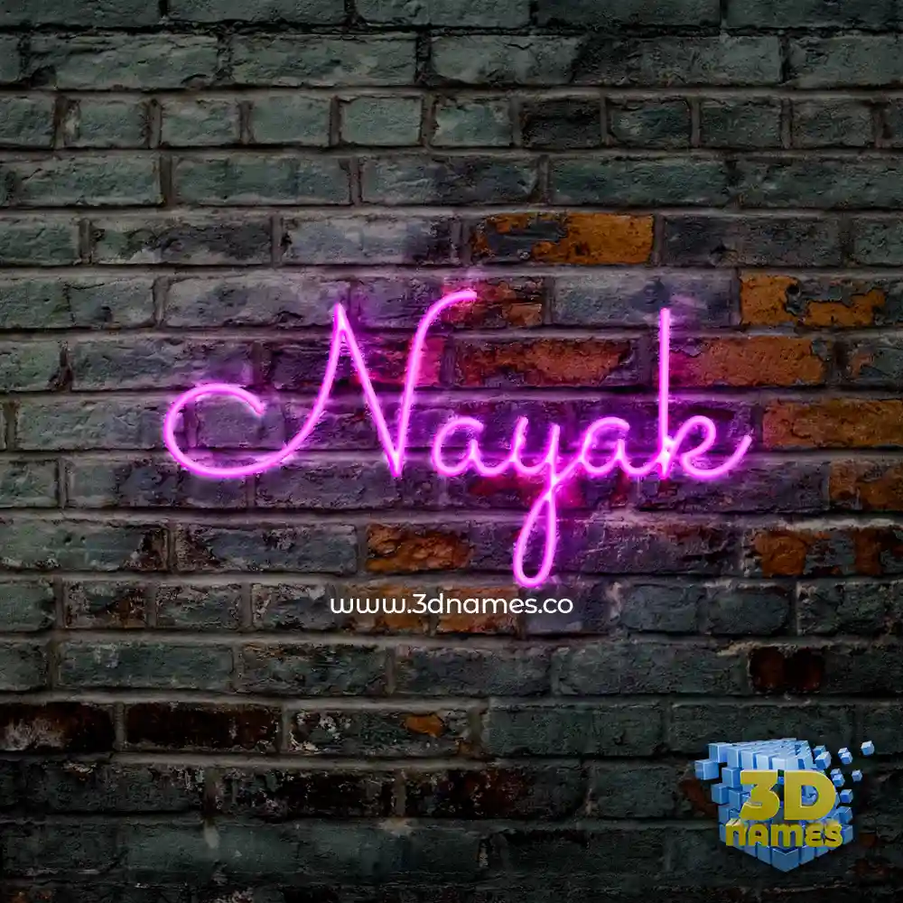 nayak in Pink Neon style - 3D name wallpaper