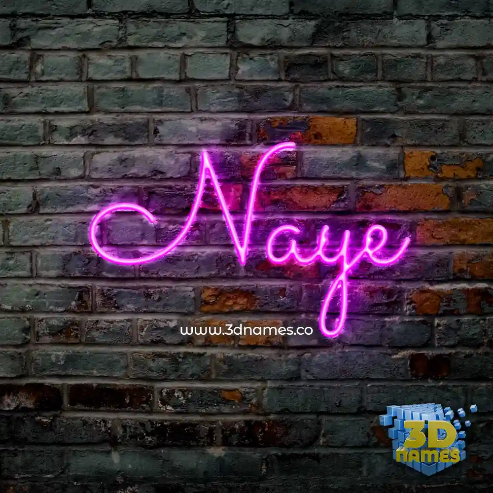 naye in Pink Neon style - 3D name wallpaper
