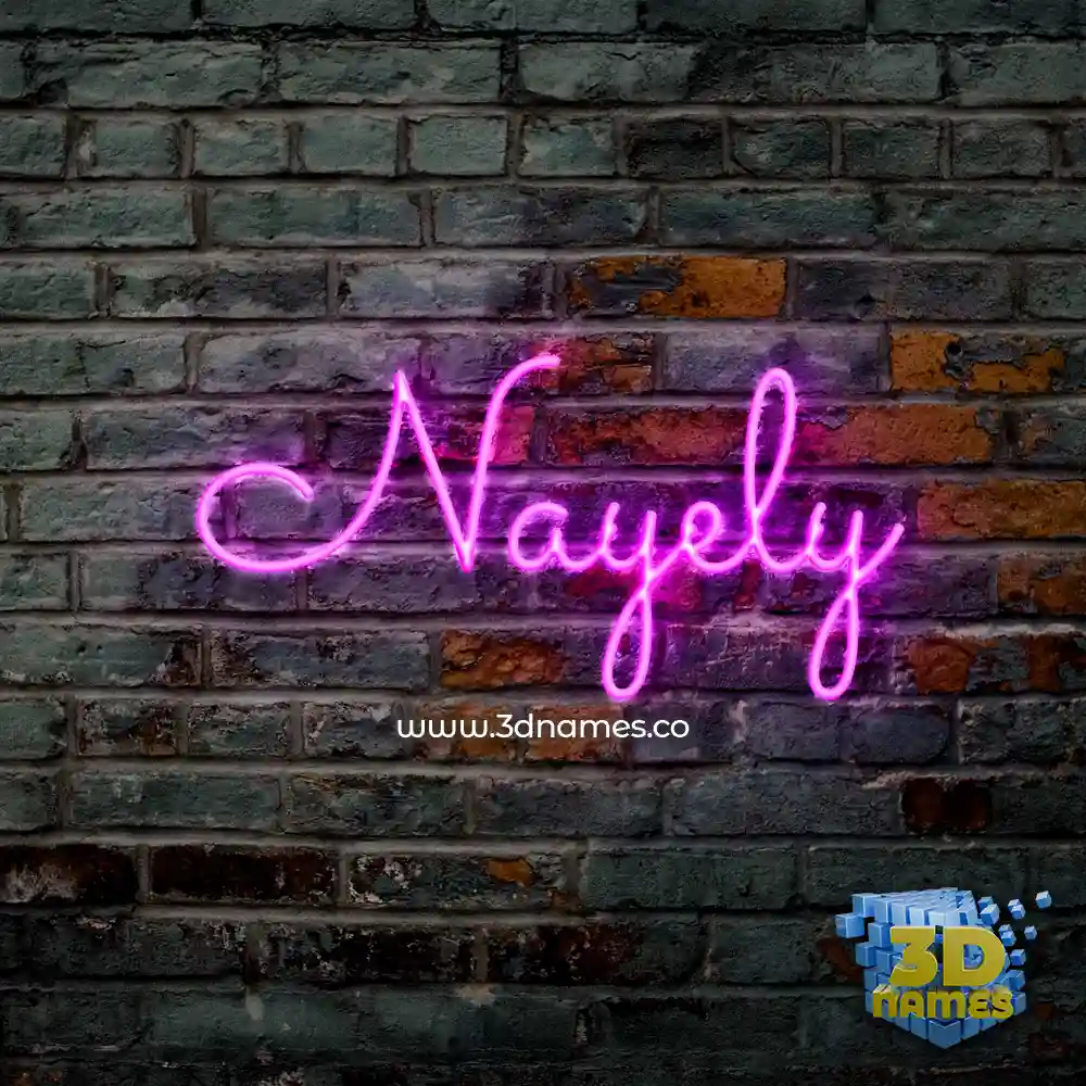 nayely in Pink Neon style - 3D name wallpaper