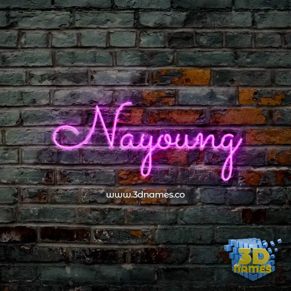 nayoung in Pink Neon style - 3D name wallpaper