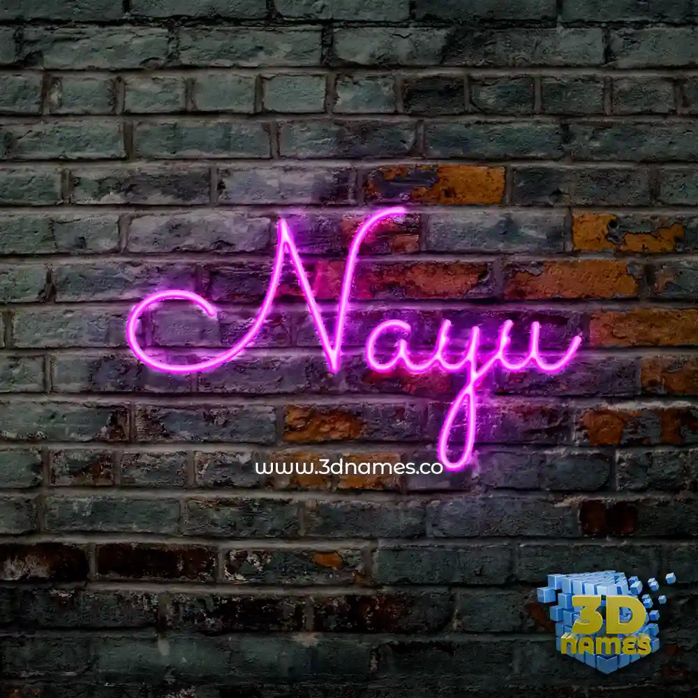nayu in Pink Neon style - 3D name wallpaper