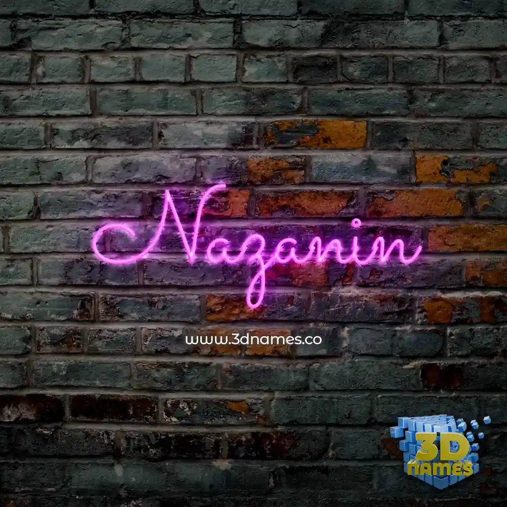nazanin in Pink Neon style - 3D name wallpaper