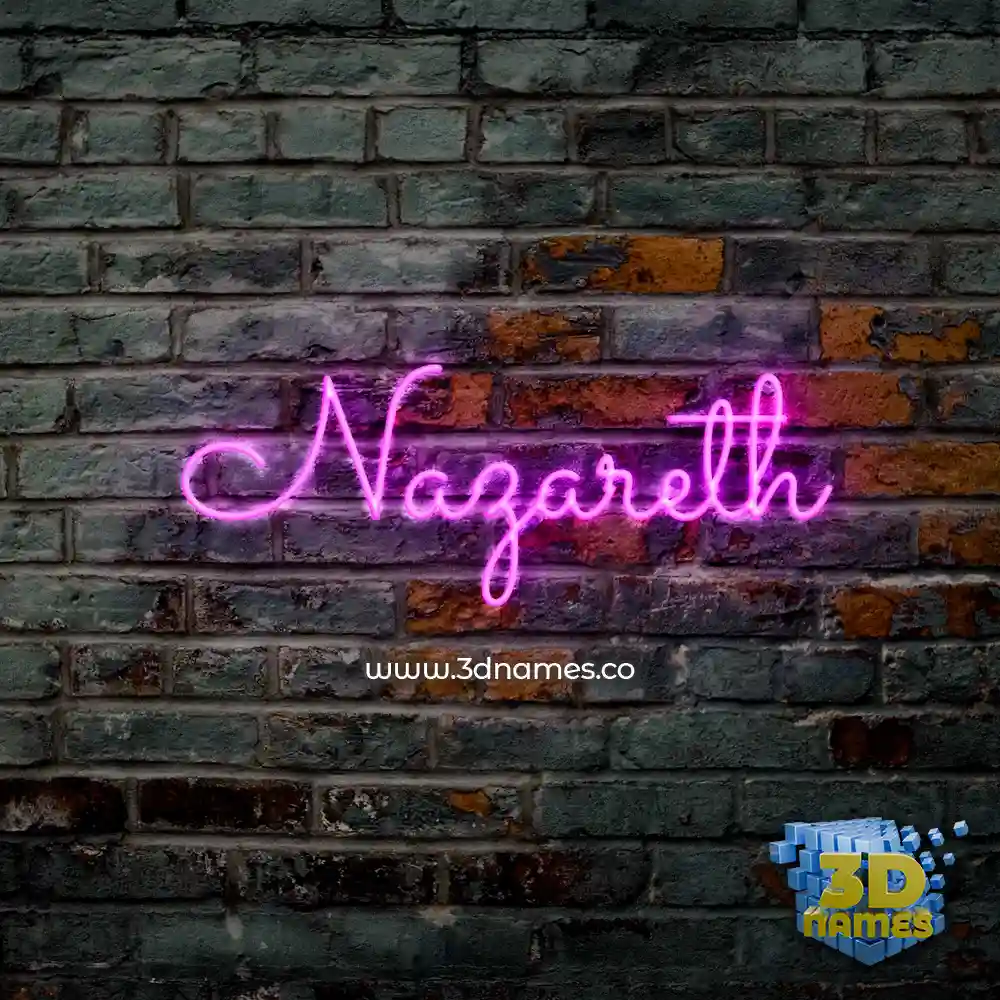 nazareth in Pink Neon style - 3D name wallpaper